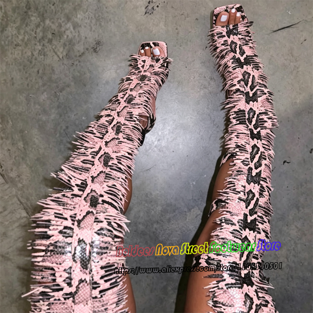 Tasmota - Pink Snake Patterned Tassel Over The