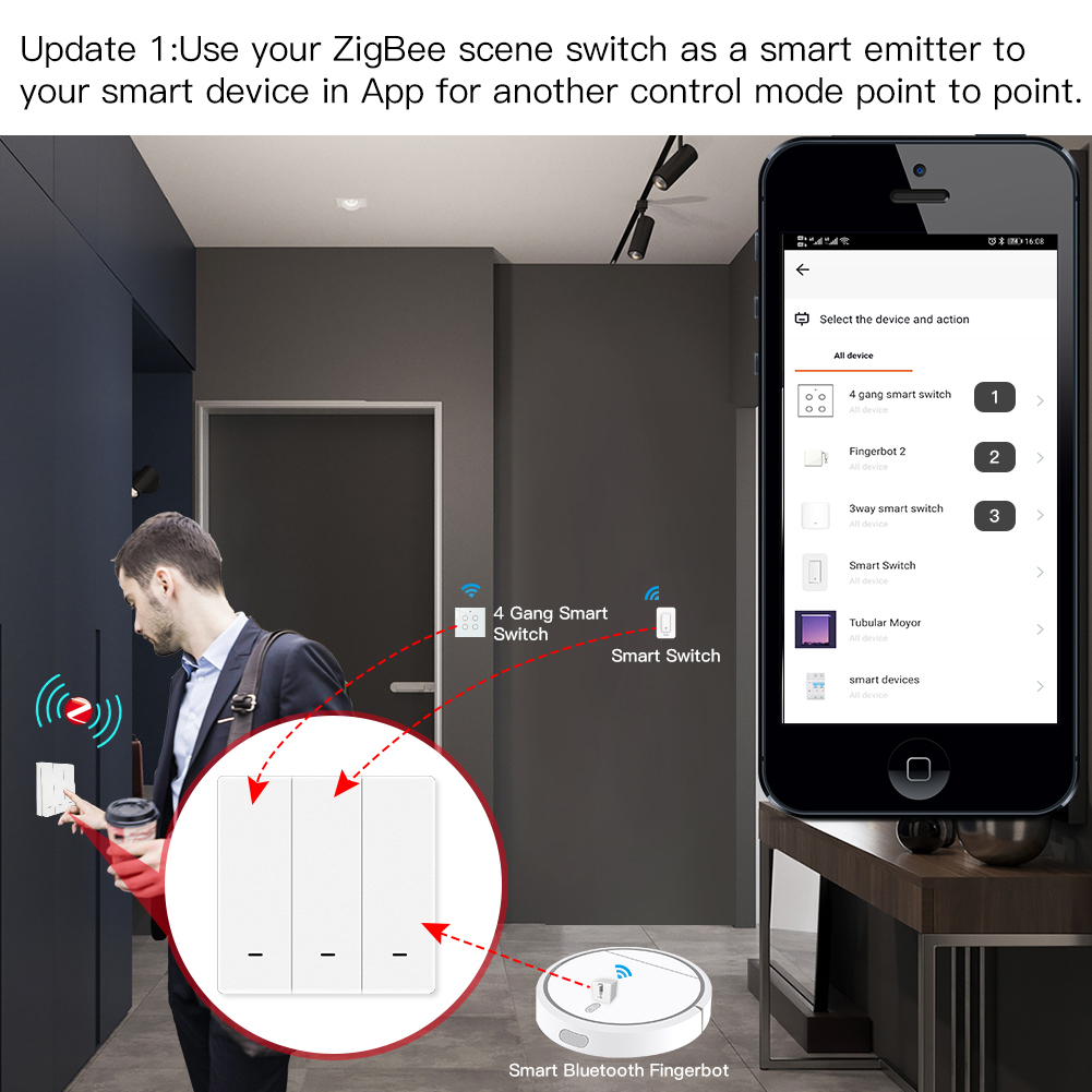 MOES Tuya ZigBee Scene Switch  - огляд і ціна Smart Relay Tuya