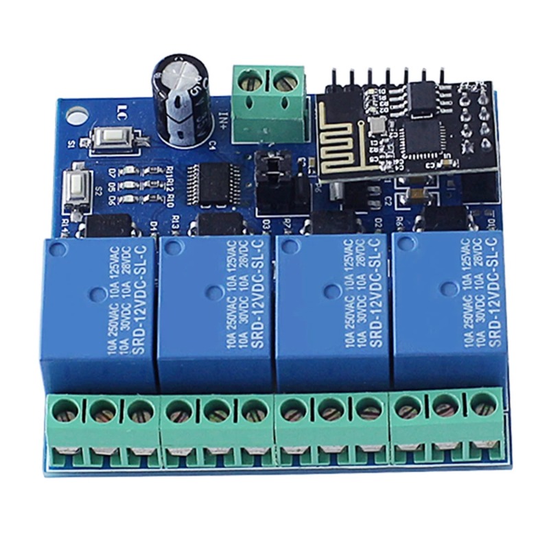 ESP8266 ESP-01 4-way WiFi rela - огляд і ціна Smart Home Module Iot