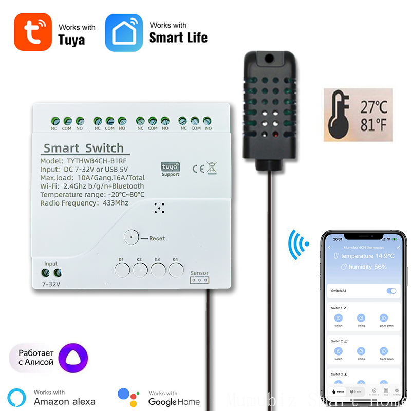 Tuya Smart 7-32V WiFi 4 Channe - огляд і ціна Tuya 4 Channel