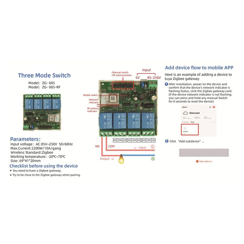 5X 4 Channels Tuya Zigbee Smar - огляд і ціна Smart Relay Tuya